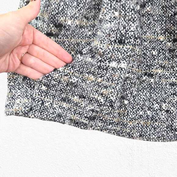 Anna Sui Tweed Bubble Skirt Black White Wool Blend Textured Mini Size 12 XS - Picture 3 of 8